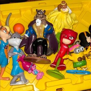 Disney Action Figures with Blue, Purple, and Yellow
